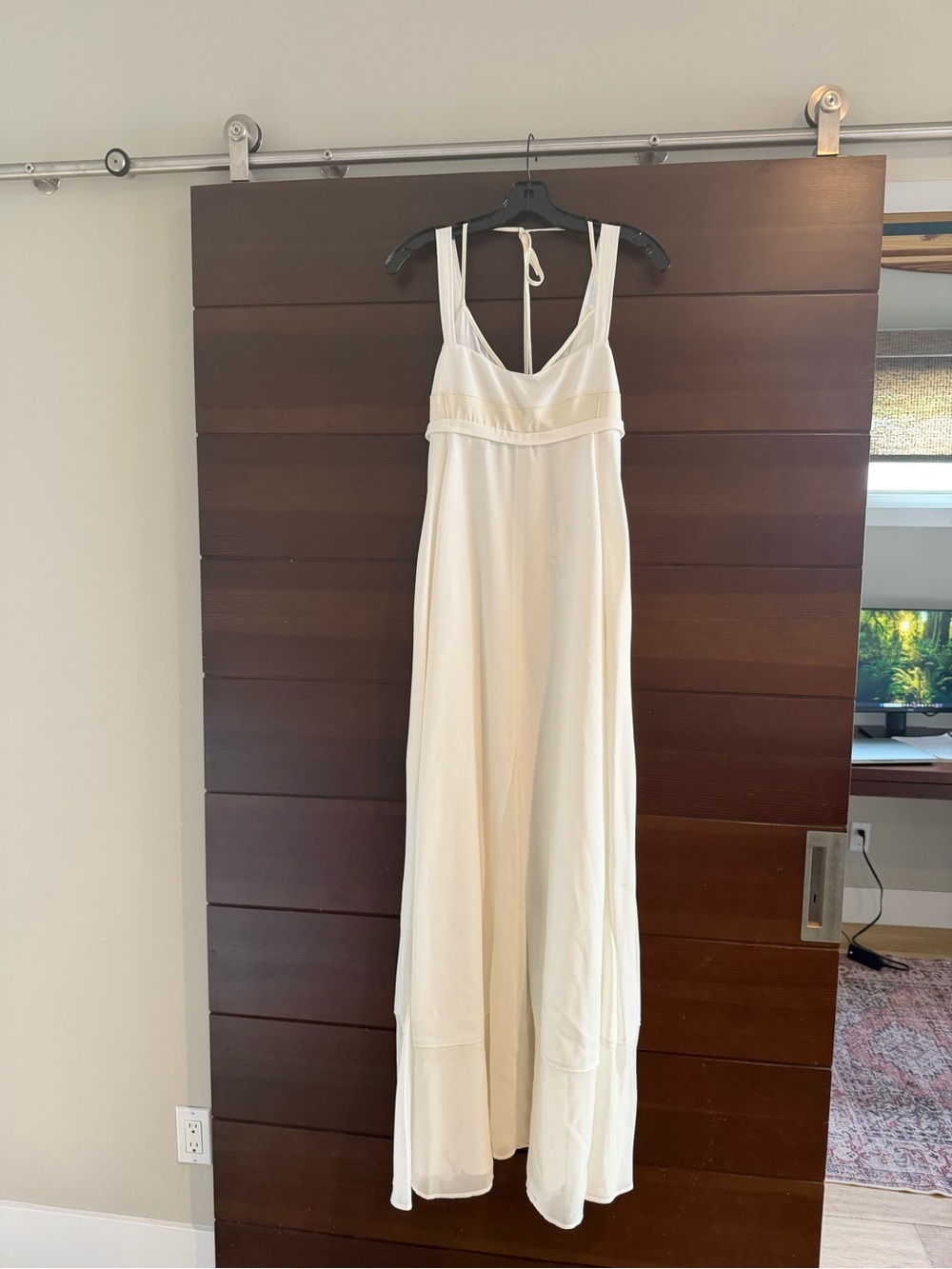 Ivory Halter Maxi Dress with Waist Tie - Picture 11 of 15
